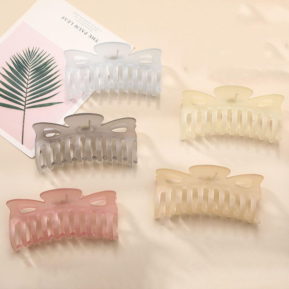 NEEDWAY Frosting Hair Claw Lucu Elegan Geometris Hiu Klip Hiasan Kepala Besar Cuci Muka Mandi Gadis Wanita Hair Clip