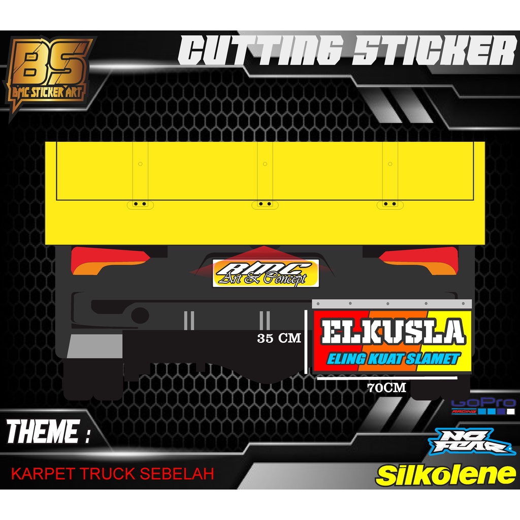 STICKER CUTTING KARPET TRUCK.STIKER VARIASI TULISAN KEPET BELAKANG TRUCK