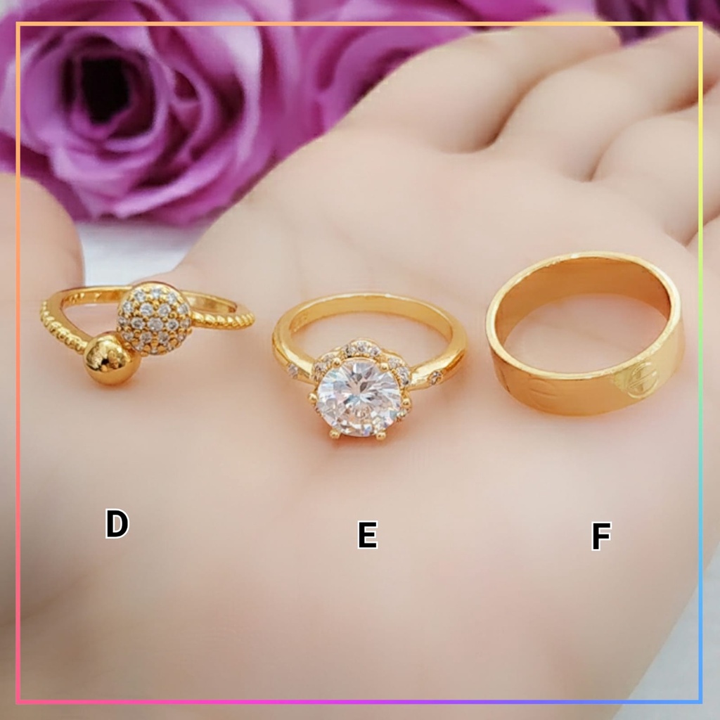 Cincin xuping cincin dewasa bunga terbaru permata zirkon murah perhiasan wanita lapis emas gold A191