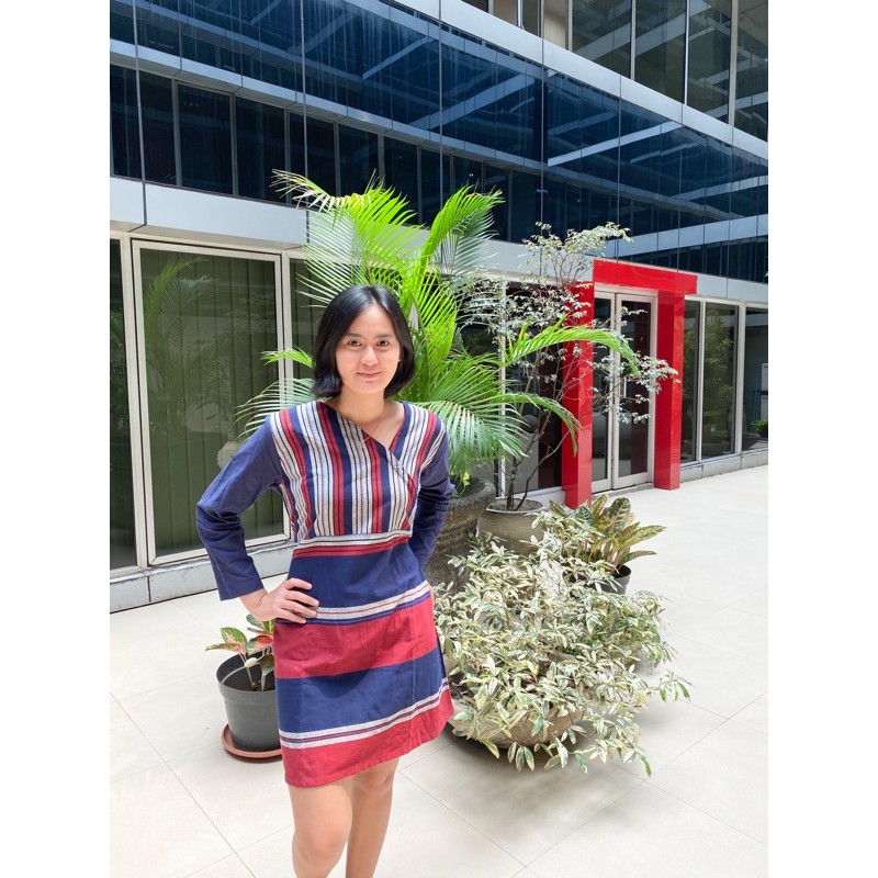 etnic dress/dress tenun/dress blue
