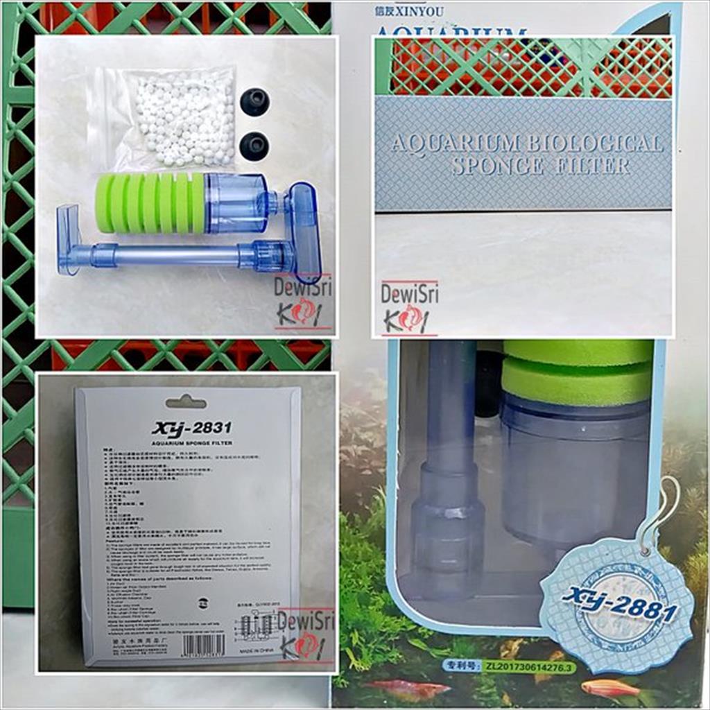 Xin You XY2881 Bio Sponge Hanging Filter with Ceramic Ball Aquarium / Xin You XY2881 Filter Gantung 