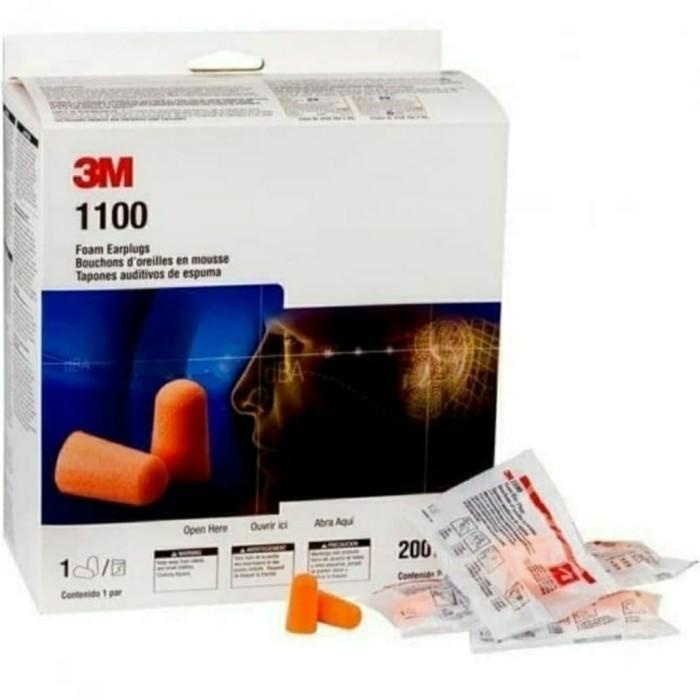 Ear | Ear Plug 3M 1100 Orange /Sumbat Telinga Dari Debu 1Box Isi 200 Pcs