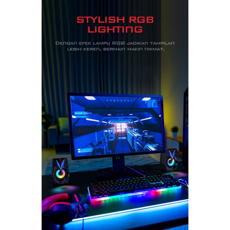 GAMEN SPEAKER GAMING RGB LIGHTING FOR KOMPUTER / LAPTOP GS1 GARANSI 1 TAHUN