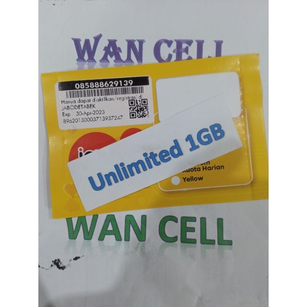 perdana indosat Internet unlimited 1Gb + 4,5Gb full (nasional) terbaru