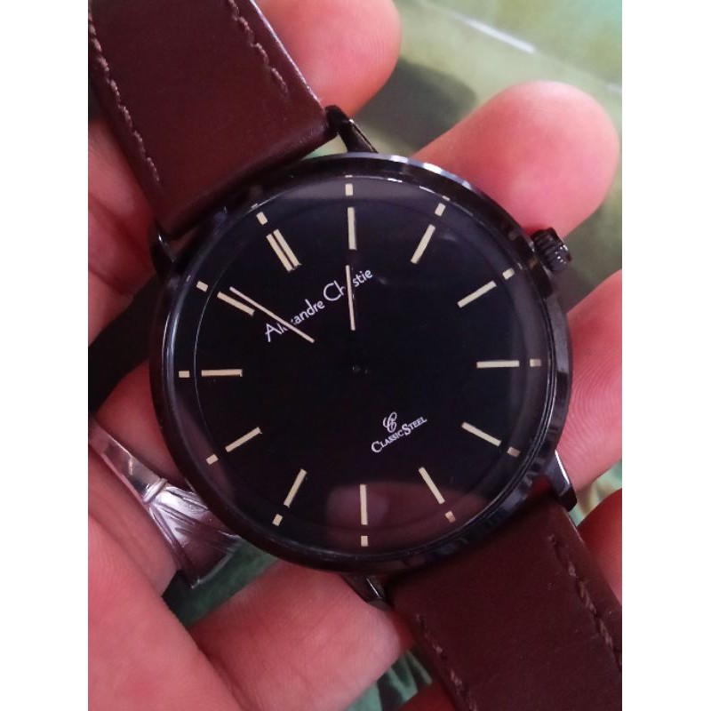 Jam Tangan Pria Alexandre Christie AC 8492MH Classic Black Second Original Preloved PL