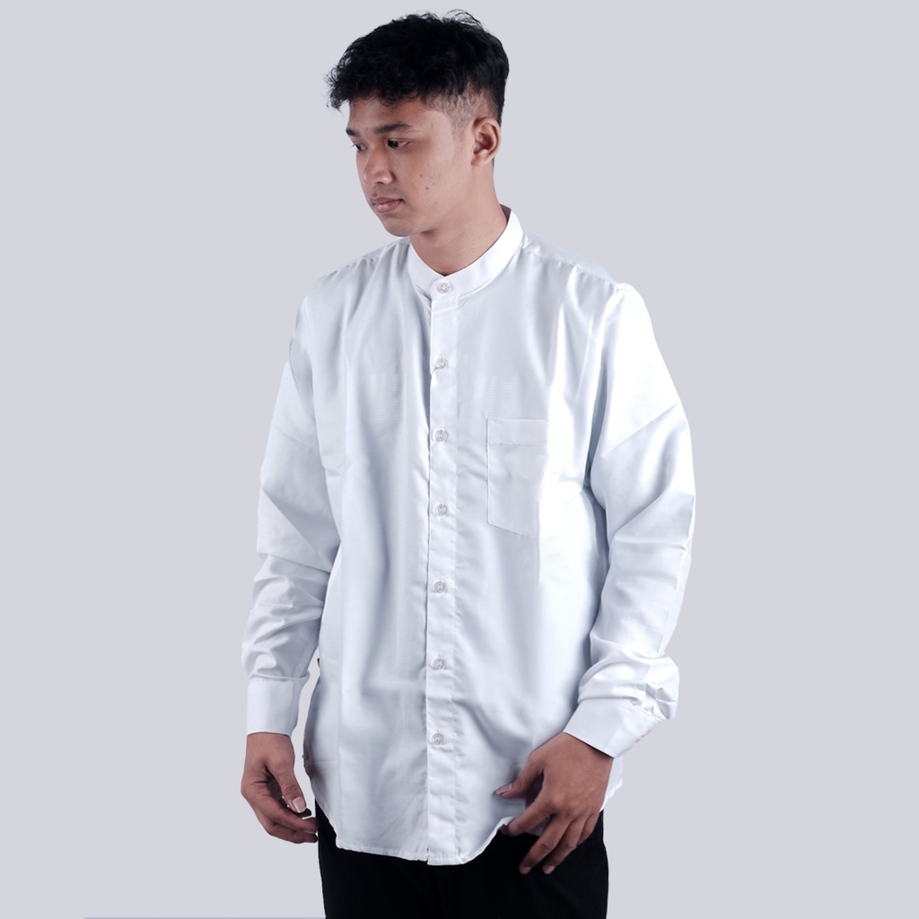 RMY TOPTEN Kemeja Polos Lengan Panjang Putih // Topten Original