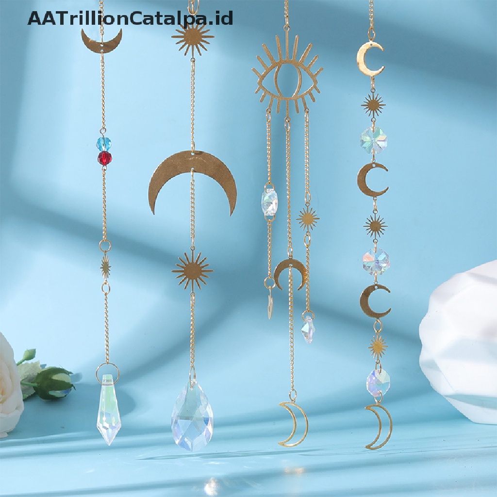 (AATrillionCatalpa) Alat Penangkap Cahaya Matahari Kristal Prisma Pelangi Diy