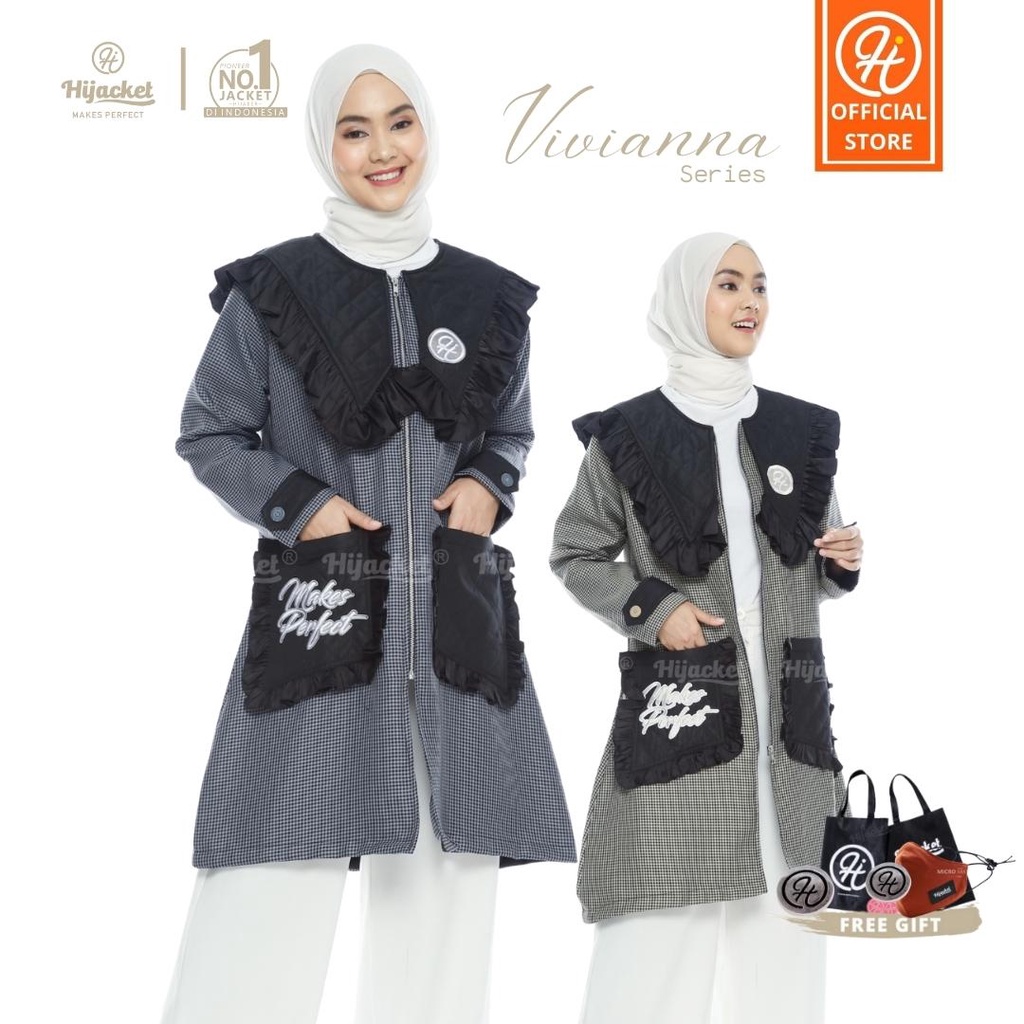 Baru ✅ Hijacket Vivianna - Jaket Wanita Muslimah Original For Hijaber Syari | Jaket Panjang Wanita