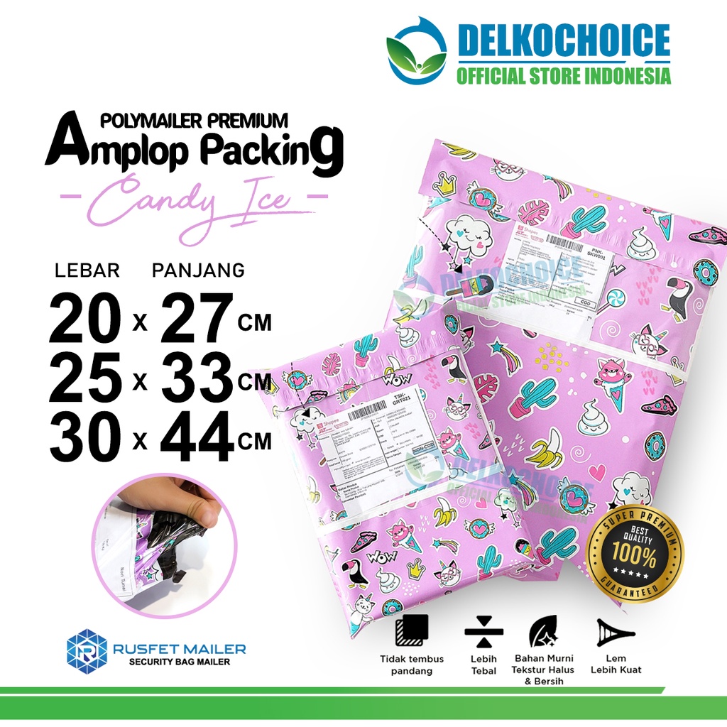 

Polymailer Motif CANDY ICE Amplop Plastik Packing Olshop Polimailer PREMIUM