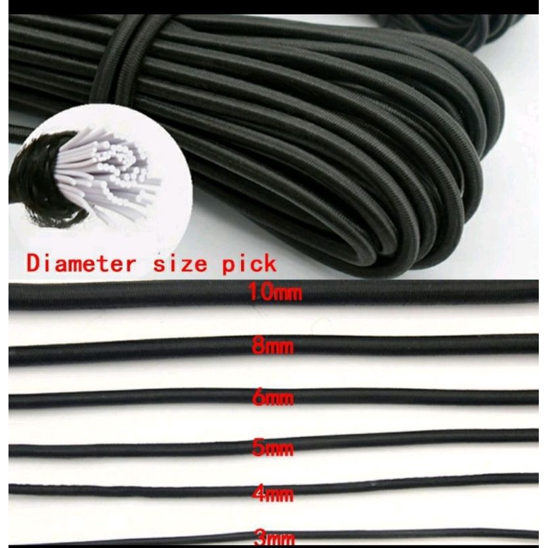 Tali prusik Tali Karet Tali String 8mm Meteran Original Outdoor tali bulat gunung