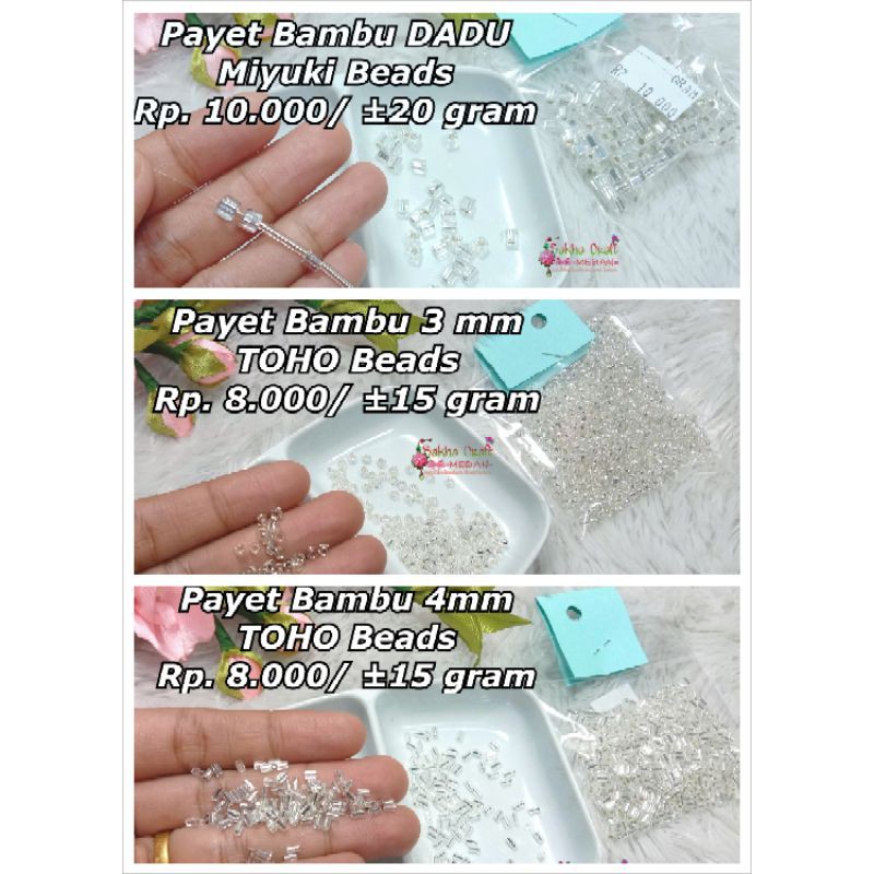 ANEKA Payet Bambu Pasir Toho & miyuki Beads( Bahan Craft Medan)