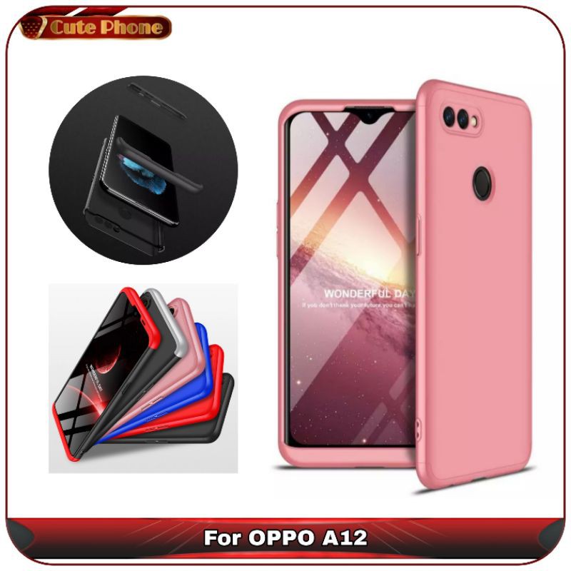 Casing Hard Case OPPO A12 A 12 Slim Fit Armor 360 Full Cover GKK