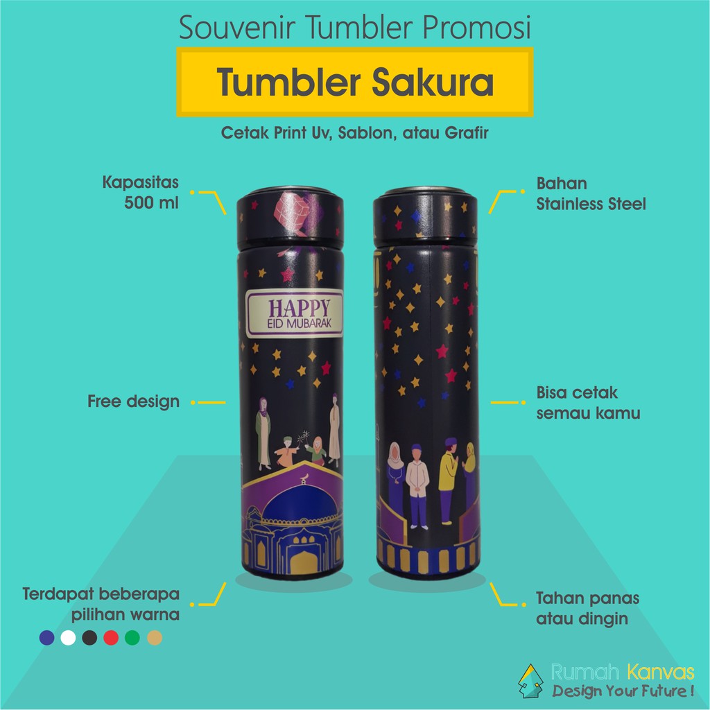 Jual Tumbler Termos Sakura Custom Souvenir Promosi Murah Unik Lucu