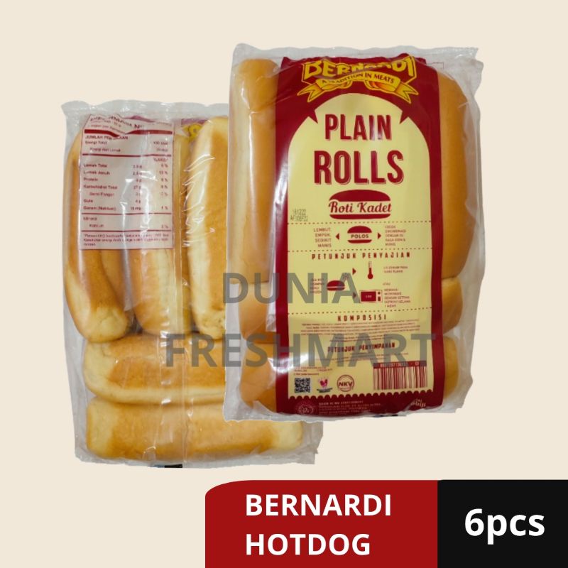 

BERNARDI HOTDOG ISI 6 HOTDOG BUN FROZEN PLAIN