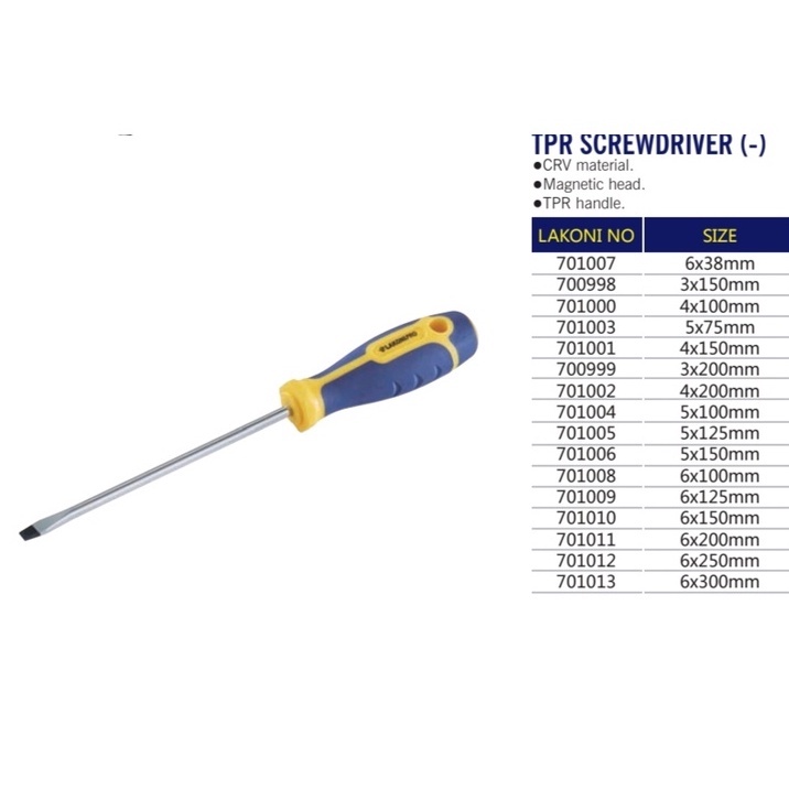 OBENG TPR SCREWDRIVER ( - ) LAKONI PRO