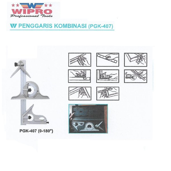 

Penggaris Kombinasi Untuk Sudut 0-180 Derajat Wipro PGK-407