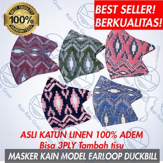  MASKER  KAIN BATIK  POLOS MODEL  HEADLOOP EARLOOP 