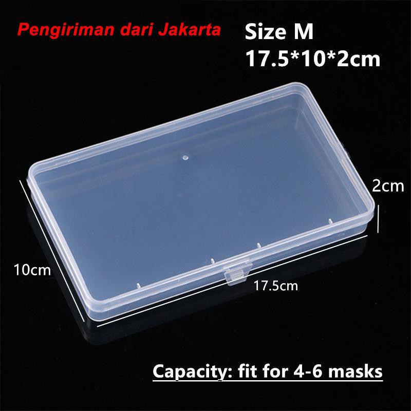 Kotak Penyimpanan Masker Portable Bahan Plastik Transparan Anti Debu