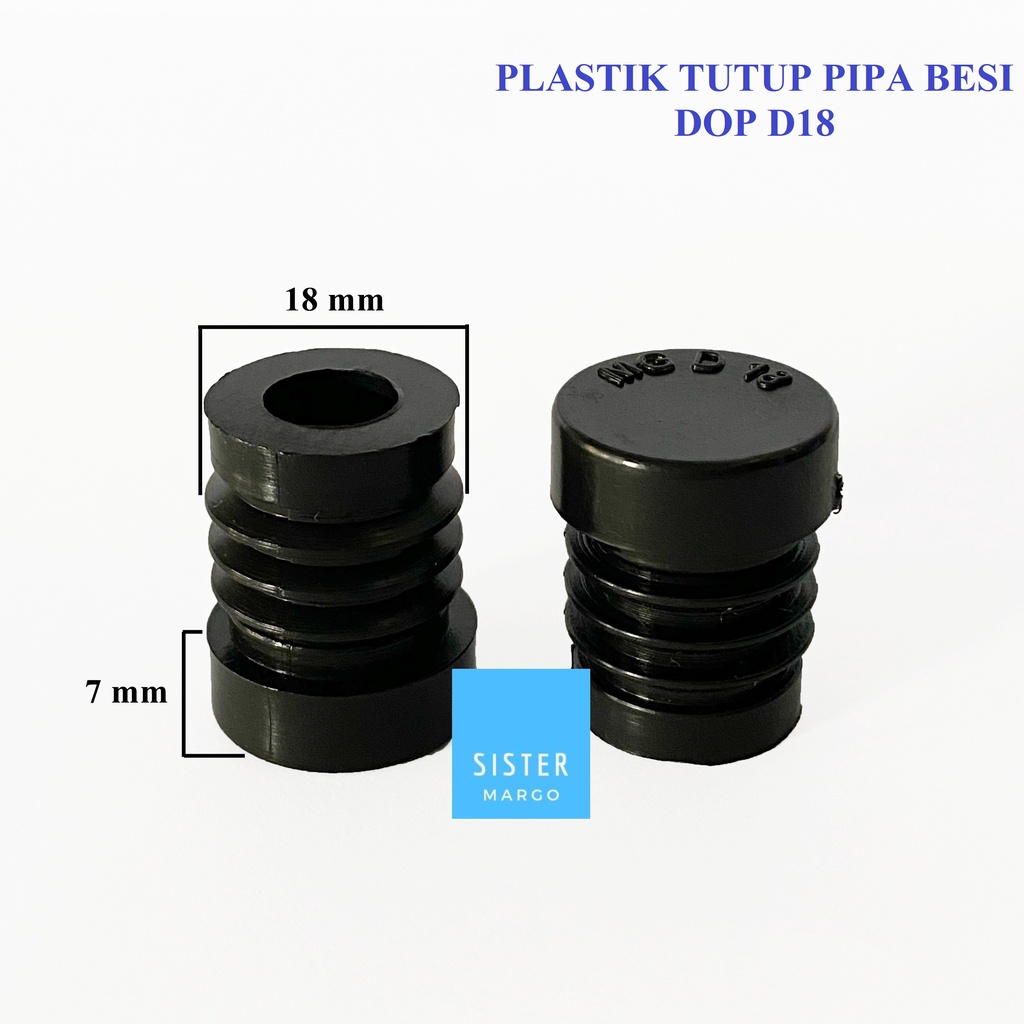 Plastik Tutup Pipa Besi Bulat DOP 18 mm - 6 Pcs