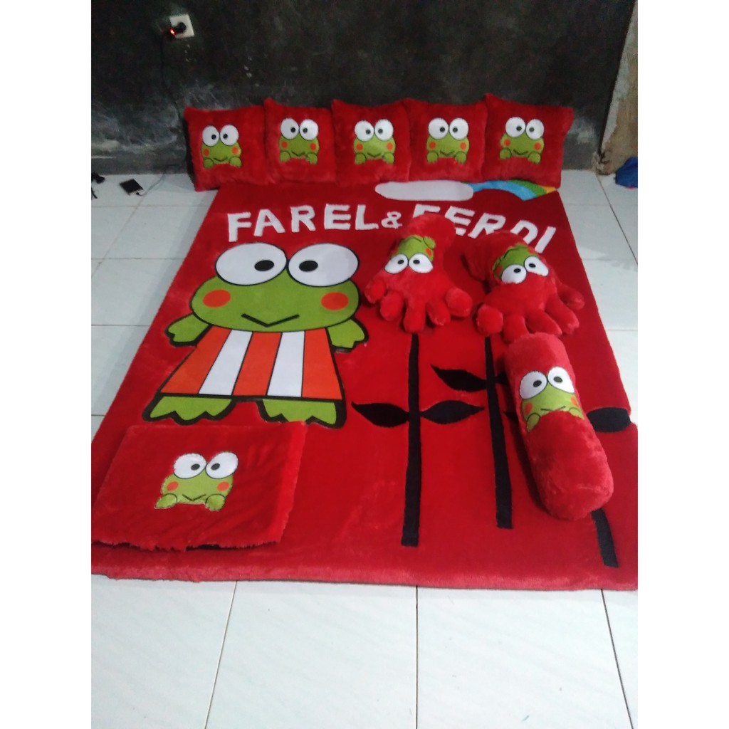 FULLSET KARPET  RASFUR KARAKTER KEROPI MERAH Shopee Indonesia