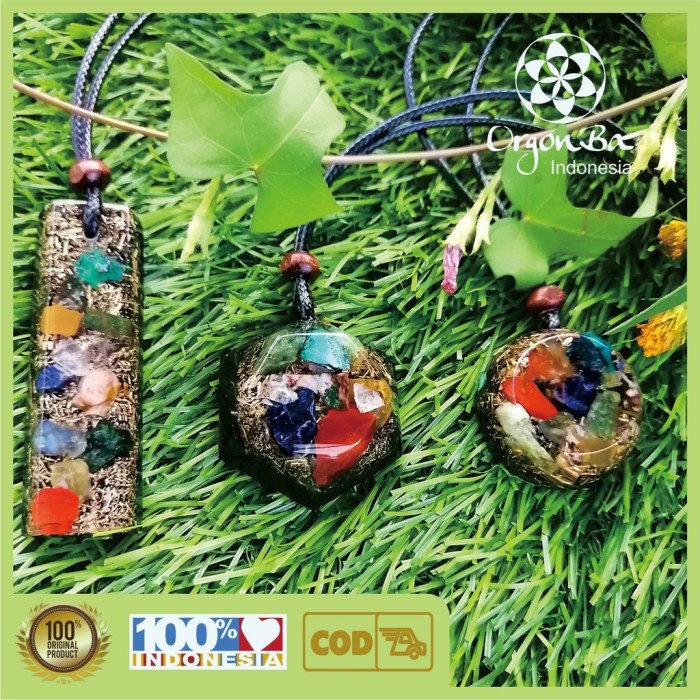 Kalung Kesehatan Orgonite Pendant 7 Cakra - Terapi Healing - Aura