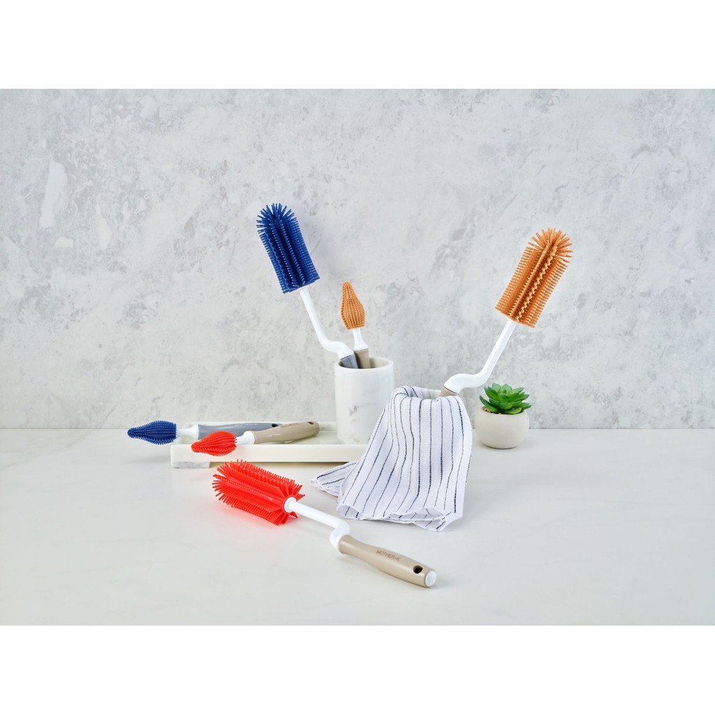 Mother-K Silicone Brush 2 Kinds of Set (Sikat Botol)