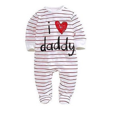 BAJU TIDUR ANAK LENGAN PANJANG STRIP | Romper Stripe I love