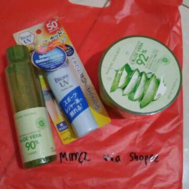 Nature Republic Aloe Toner +Gel+ Biore UV Perfect Milk