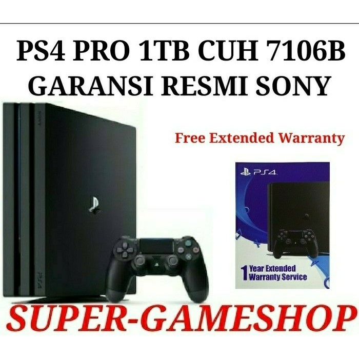 ORIGINAL PS4 PRO 1TB GARANSI RESMI SONY - Hitam