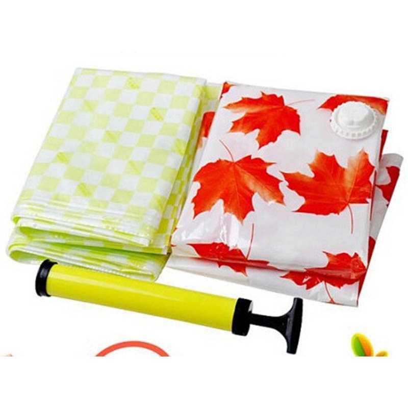 COD Plastik Vacum Baju Travel Travel Kantong Vakum Baju Pakaian Bedcover Selimut Vacuum Bag Serbaguna D31