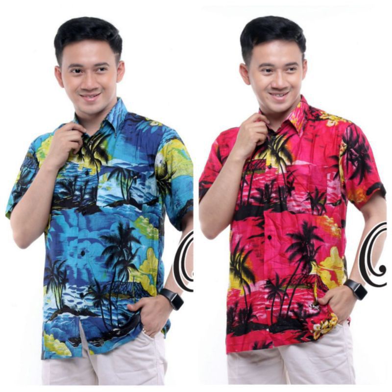 Kemeja pantai/kemeja hawai/kemeja pria lengan pendek/baju bali/kemeja surfing/hem pria/bisa cod