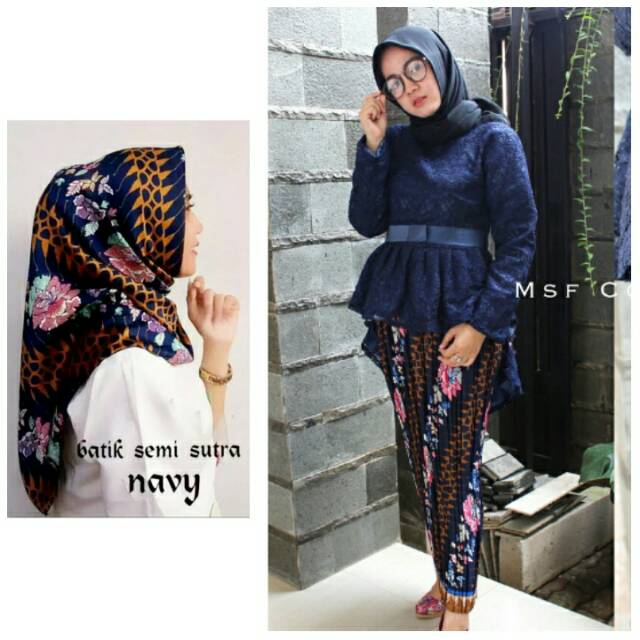 Set kebaya brukat keisha dan rok instan plisket jumbo kombi hijab jilbab segi empat