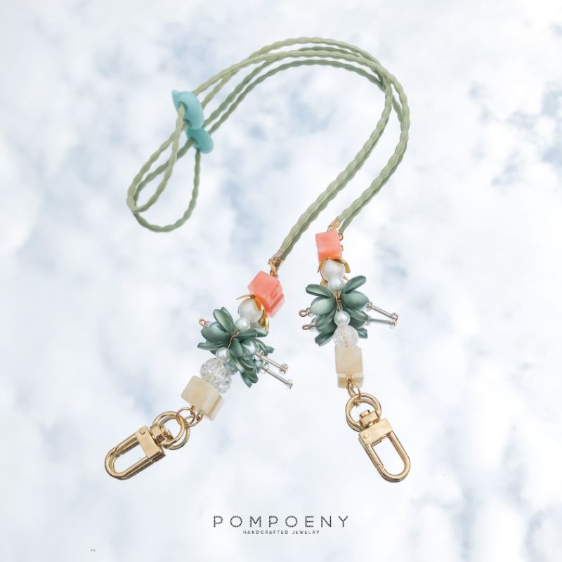 Strap Mask / Rangkai Strap Masker / Pengait Masker Hijab / Tali Gantungan Masker / Headloop / 2in1 Tali Masker / Tali Masker Premium / Konektor Masker / Konektor Masker Hijab / POMPOENY