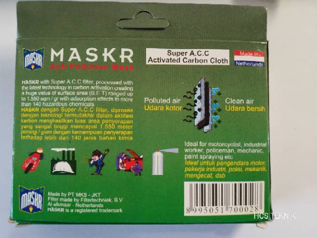 Masker Anti Polusi Carbon Pendek Maskr