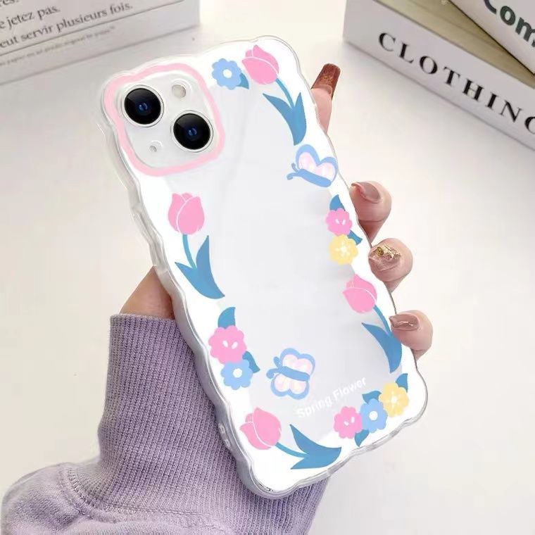 Soft Case TPU Motif Bunga Untuk Iphone 13 12 Mini 11 Pro X XR XS Max SE 2020 6 6S 7 8 Plus