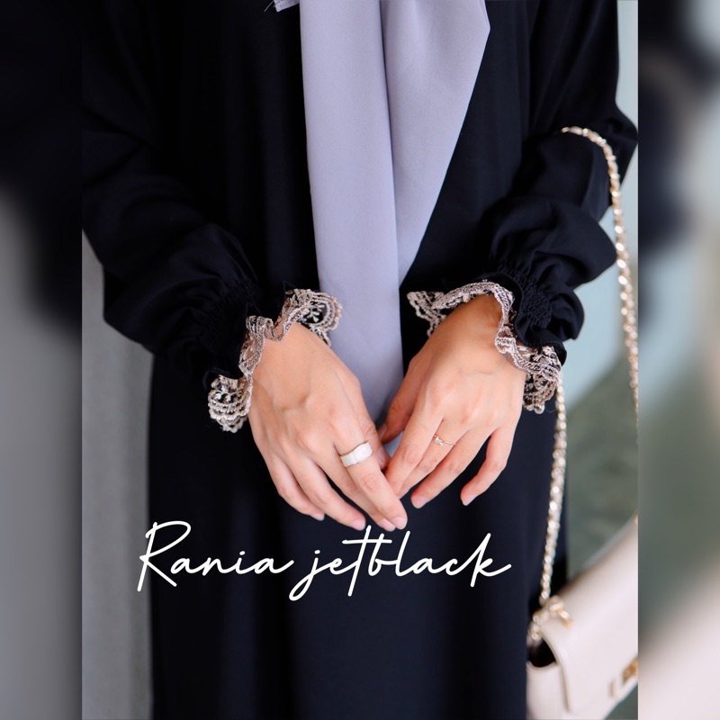 Rania abaya jetblack leuwitex