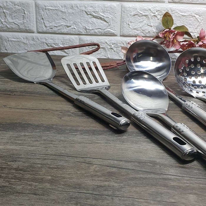 Alat Masak komplit sodet set6 sodet stainless set 6pc