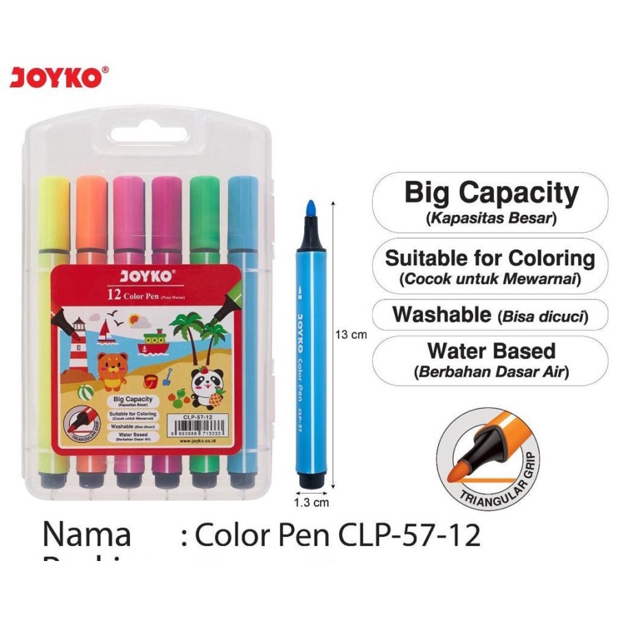 

JOYKO Color Pen Joyko CLP-57-12 / Spidol 12 warna
