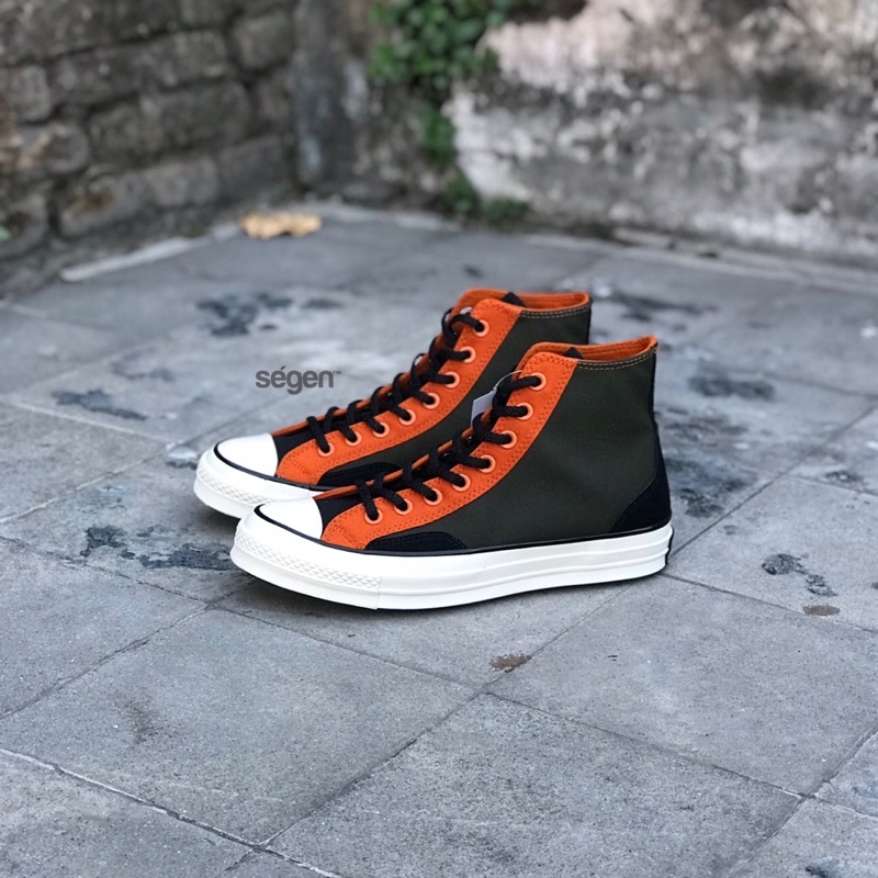 CONVERSE CHUCK TAYLOR CT 70s COURT FUSION ARMY GREEN CARGO FIRE PIT BLACK WHITE ORIGINAL