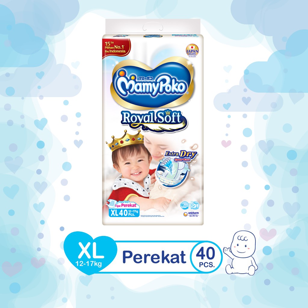 Mamypoko Royal Soft XL40  Mamypoko Royal Soft Perekat XL 40