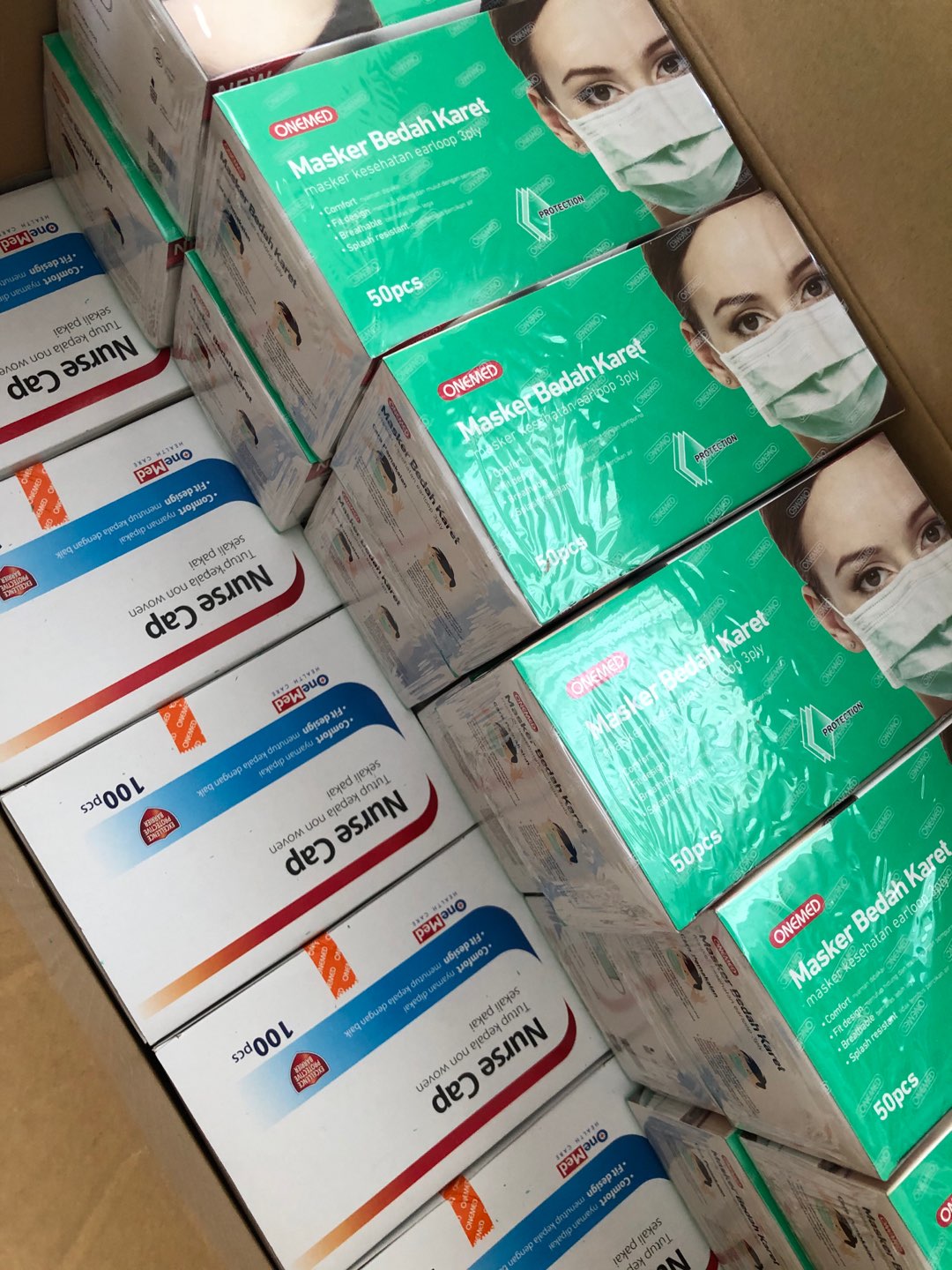 NURSE CAP ONEMED 1 BOX ISI 100 PELINDUNG KEPALA SEGEL