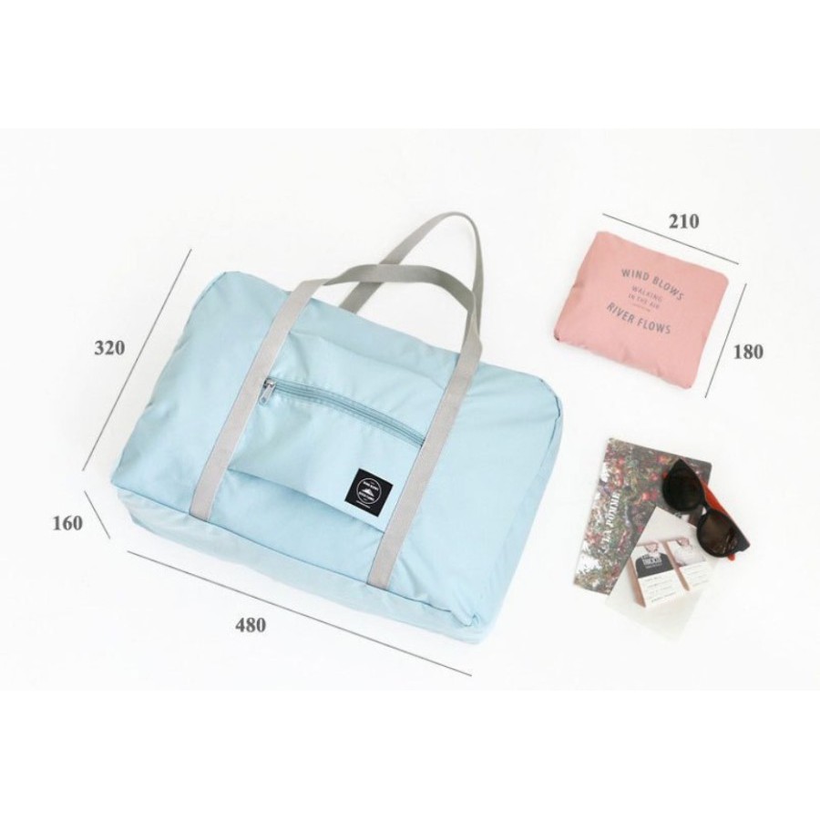 Travel Bag Murah Praktis Tas Lipat Besar Hand Carry Bag/Wind Blows/River Flows