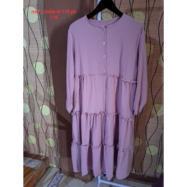 sale stok midi dress crinkle airflow