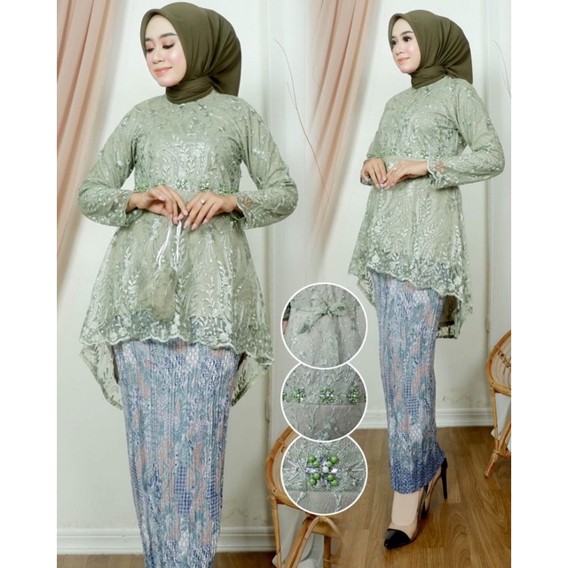 Kebaya Aurora Lesti / Stelan Kebaya Wisuda Terbaru/ Kebaya Kondangan / Kebaya Modern/ Kebaya modern 