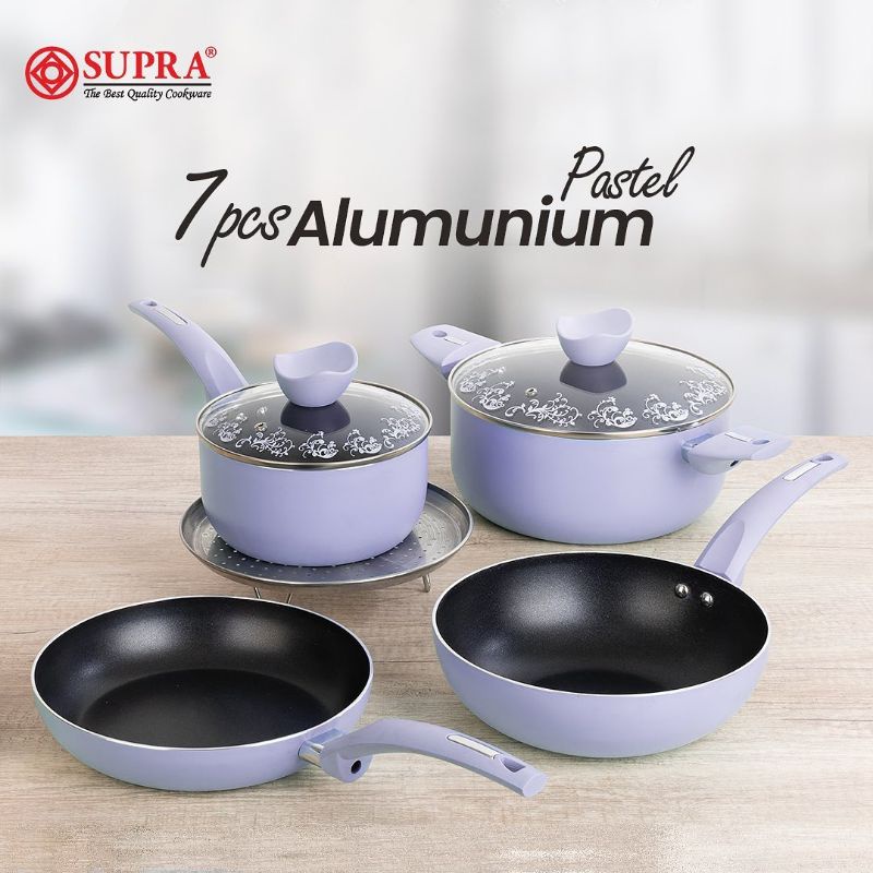(Cod) Supra Panci Set 7 Pcs Pastel Lavender / Panci Set Chef Renata