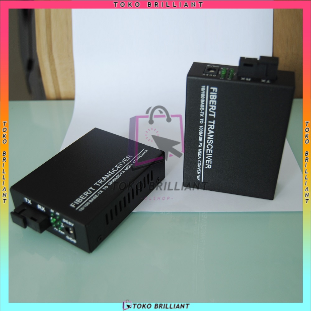 Fiber Media Converter 4 Ports RJ45 1 Port SM SC Transceiver 20KM Adaptor normal [BISA COD]