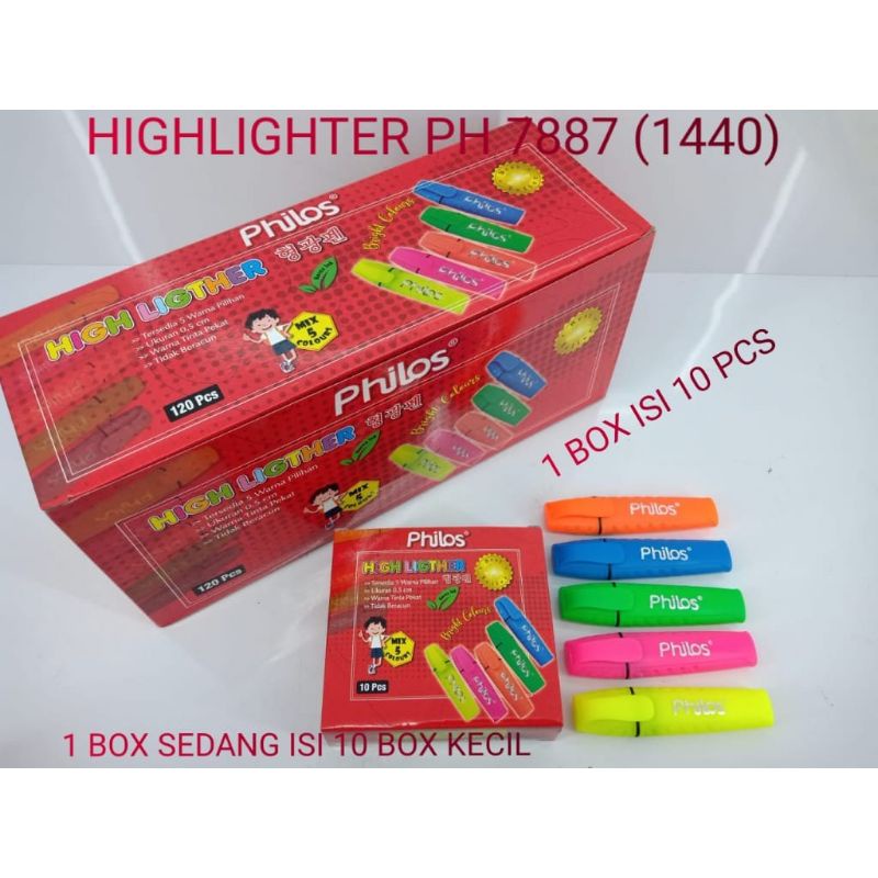 

Philos Highlighter / Stabilo / Textliner ( 1 box = 10 warna mix )