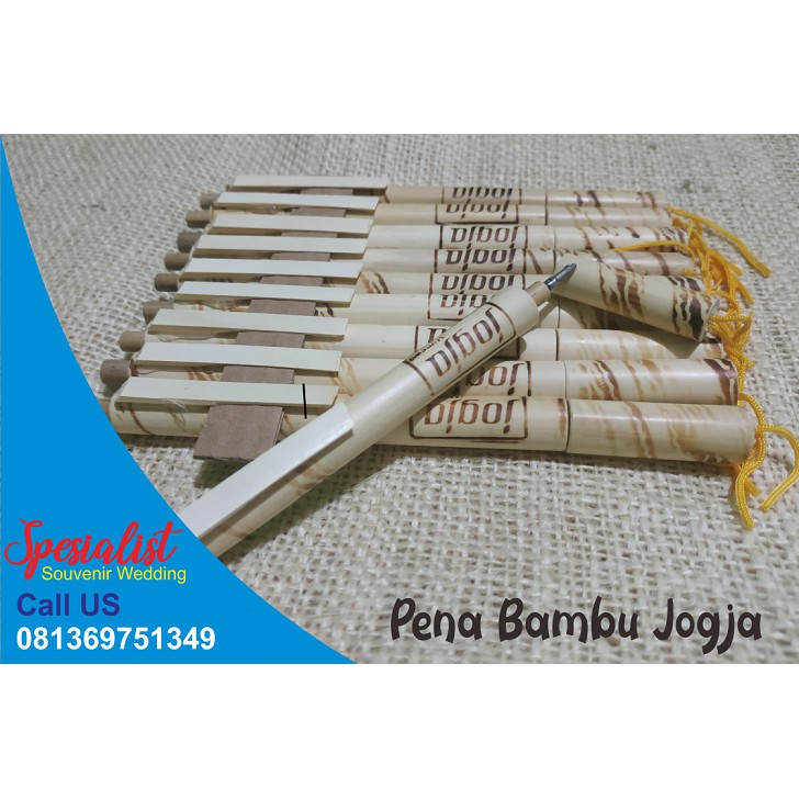 Souvenir Pernikahan Pena - Souvenir Ballpen Bambu Unik