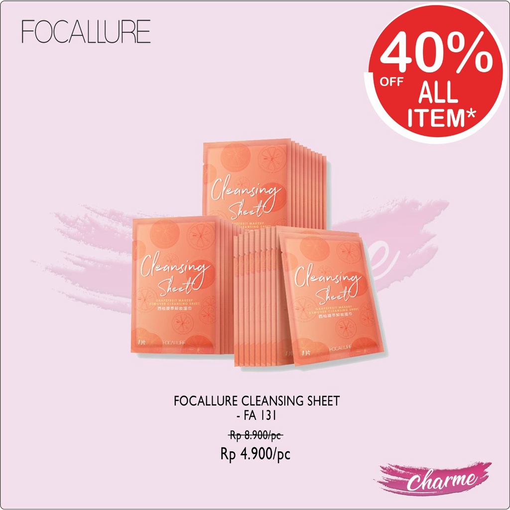 (READY &amp; ORI) Focallure Cleansing Sheet Makeup Remover Tisu Pembersih Wajah - FA131 FA 131