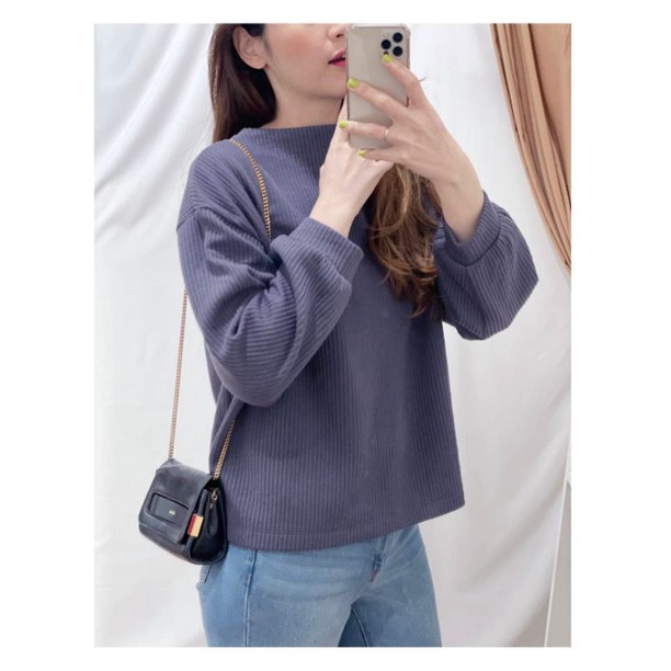 uniqlo textured high neck puff sweater